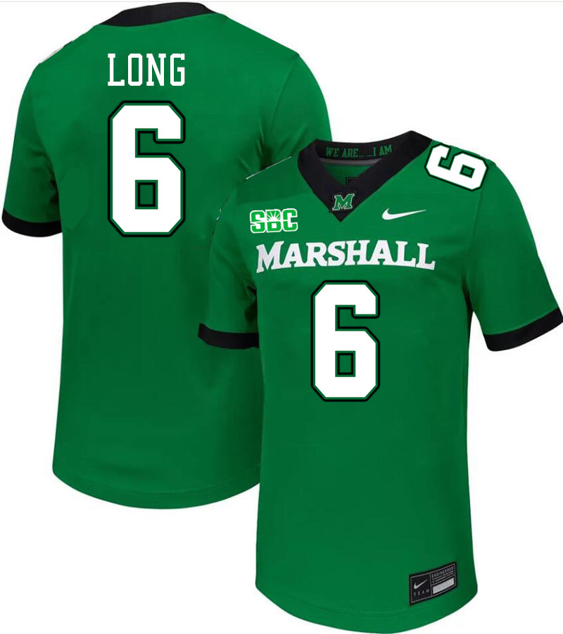 Marshall Thundering Herd #6 JacQai Long College Football Jerseys Stitched-Green Marshall Thundering Herd #6 JacQai Long College Football Jerseys Stitched-Green